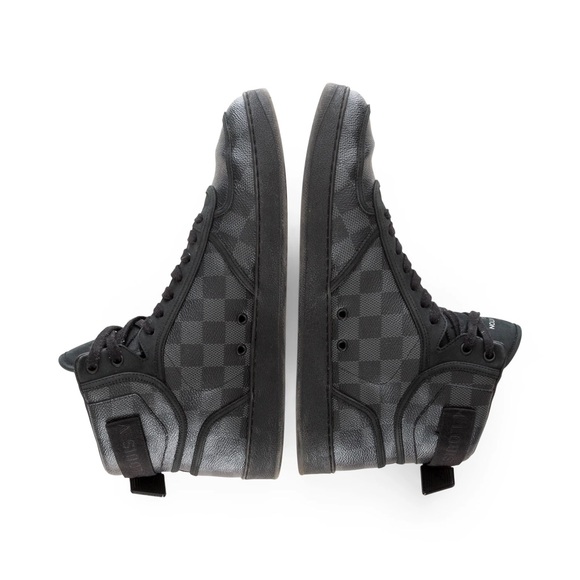 Louis Vuitton Rivoli Damier Graphite Black High-Top Sneakers Men's 9 - Picture 6 of 11